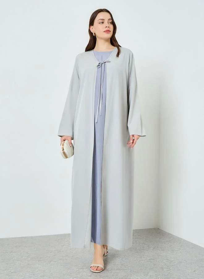 Styli  Women Grey Front Tie Detail Kimonos for Women | Best Price UAE